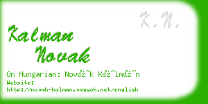 kalman novak business card